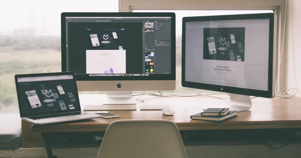 Image of computers that represents website maintenance