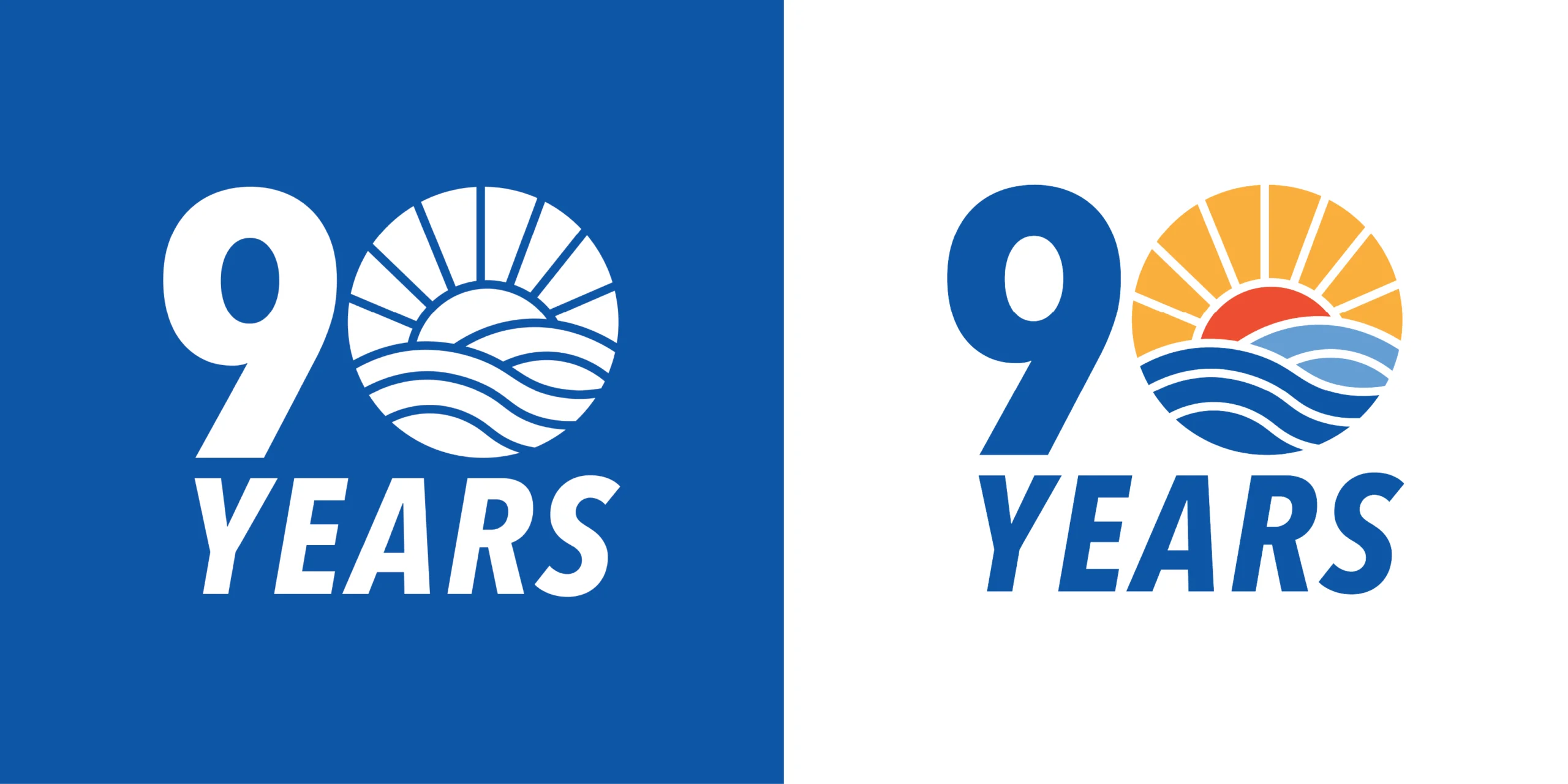 90th anniversary logo design for United Way of Greater Kingsport shown in full-color and reverse versions